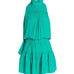 Ramy Brook Flynn Ruffle Dress Teal